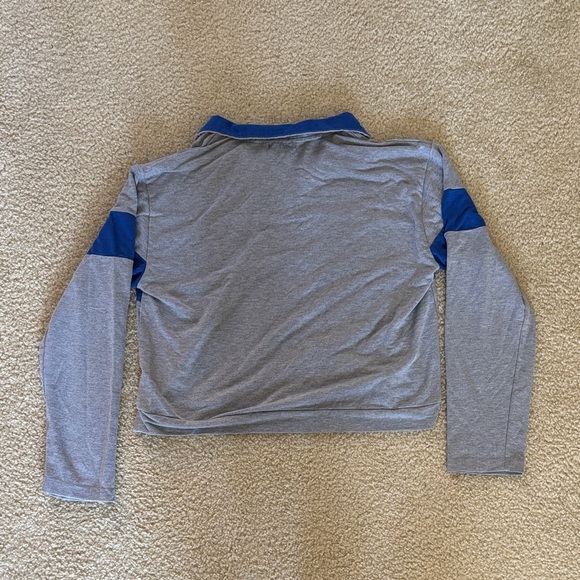 Vintage Y2K Bebe Blue and Gray Zip Collar Top - Picture 6 of 6